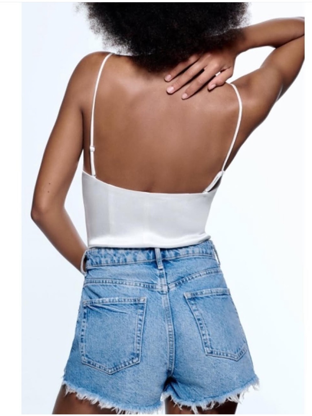 Zara Satin Effect Bustier Bodysuit White Ivory - Picture 16 of 16